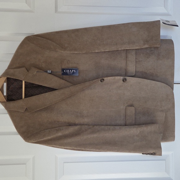 CHAPS MEN'S BLAZER SUIT SPORT COAT TAN CLASSIC CORDUROY PAISLEY LINED NWT 46R - Picture 1 of 9
